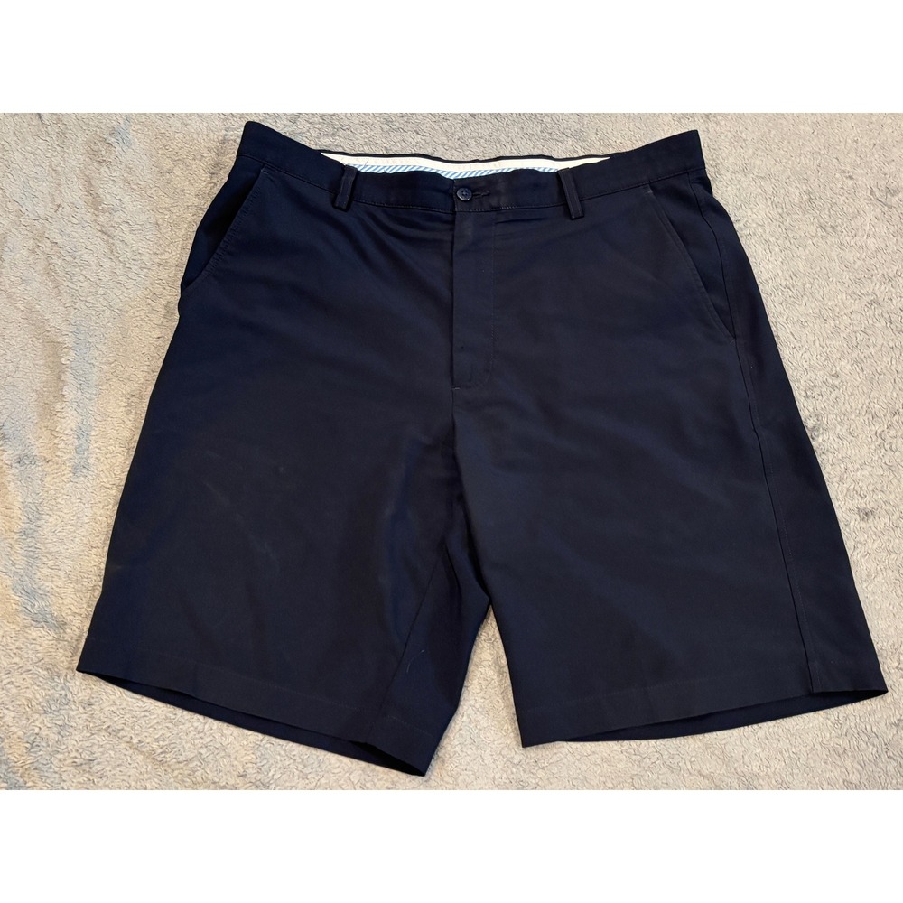 FootJoy Mens Performance Golf Shorts Navy Blue W36 Stretch Flat Front FJ Logo